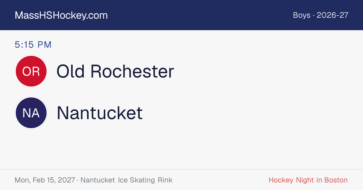 Old Rochester at Nantucket score card