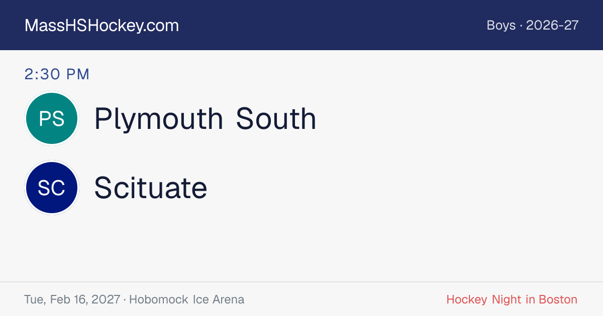 Plymouth South at Scituate score card