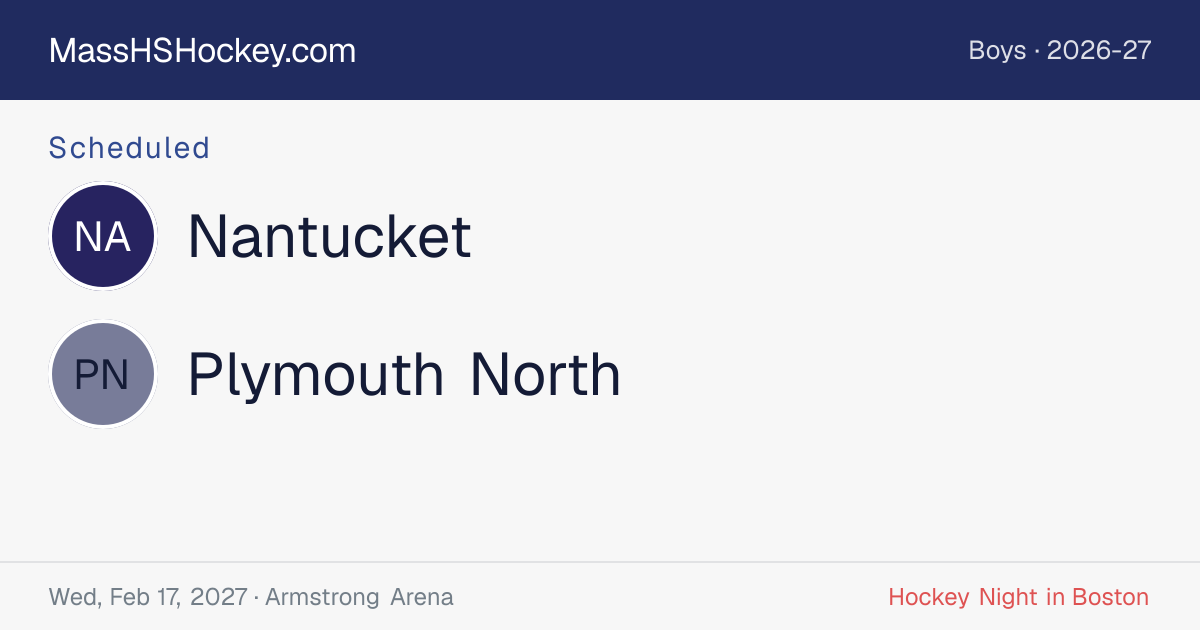 Nantucket at Plymouth North score card
