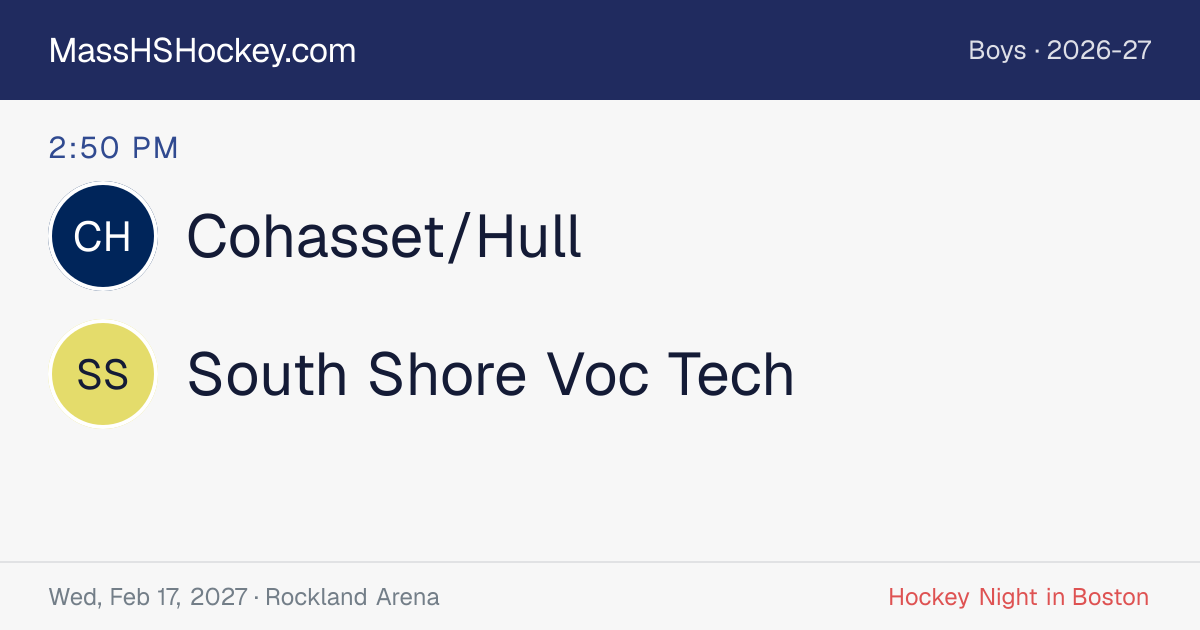 Cohasset/Hull at South Shore Voc Tech score card