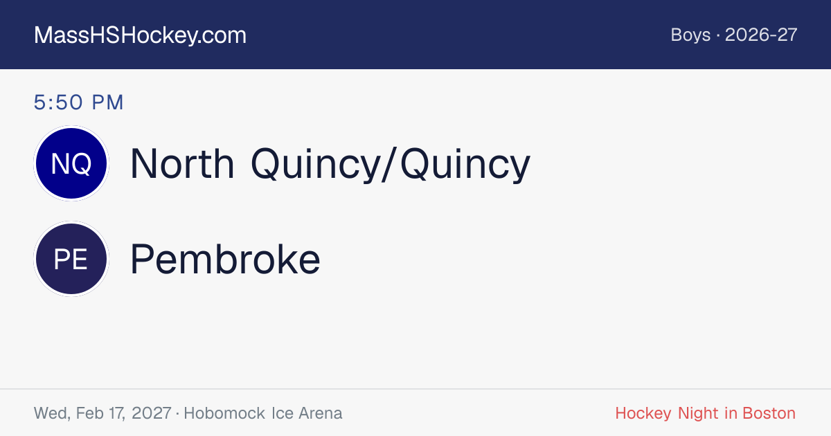 North Quincy/Quincy at Pembroke score card