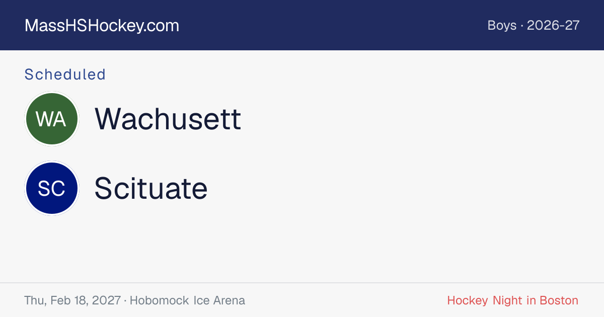 Wachusett at Scituate score card