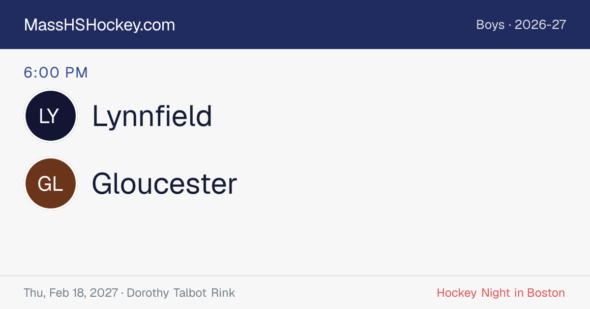 Lynnfield at Gloucester score card