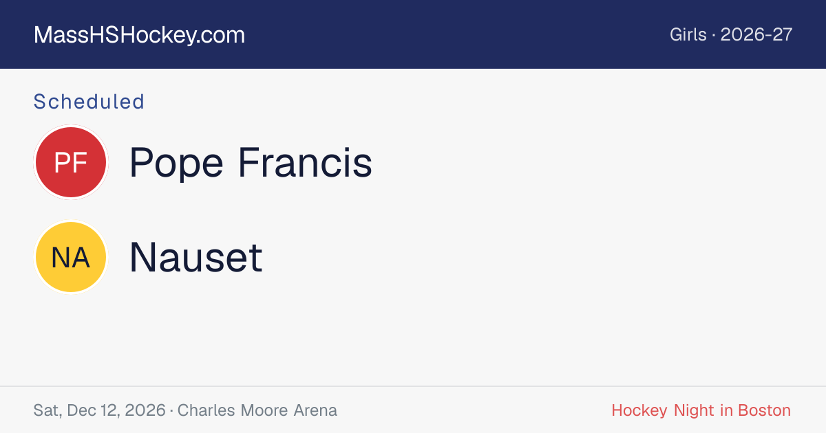 Pope Francis at Nauset score card