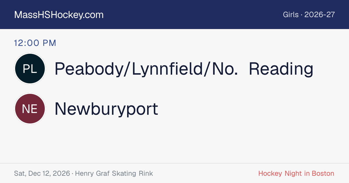 Peabody/Lynnfield/No. Reading at Newburyport score card