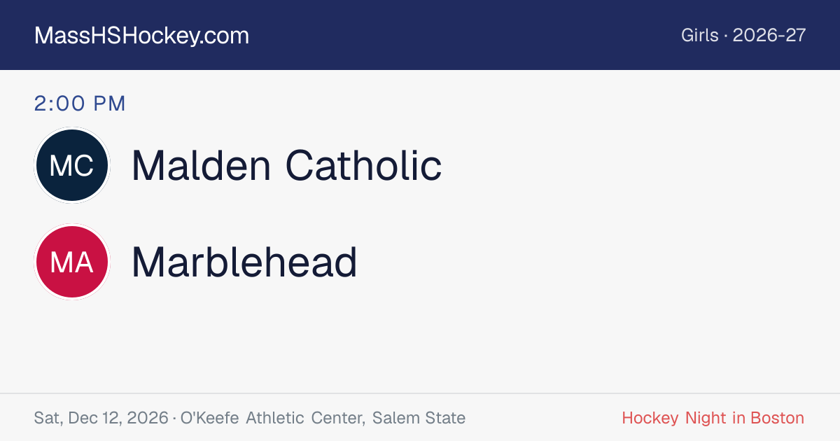 Malden Catholic at Marblehead score card
