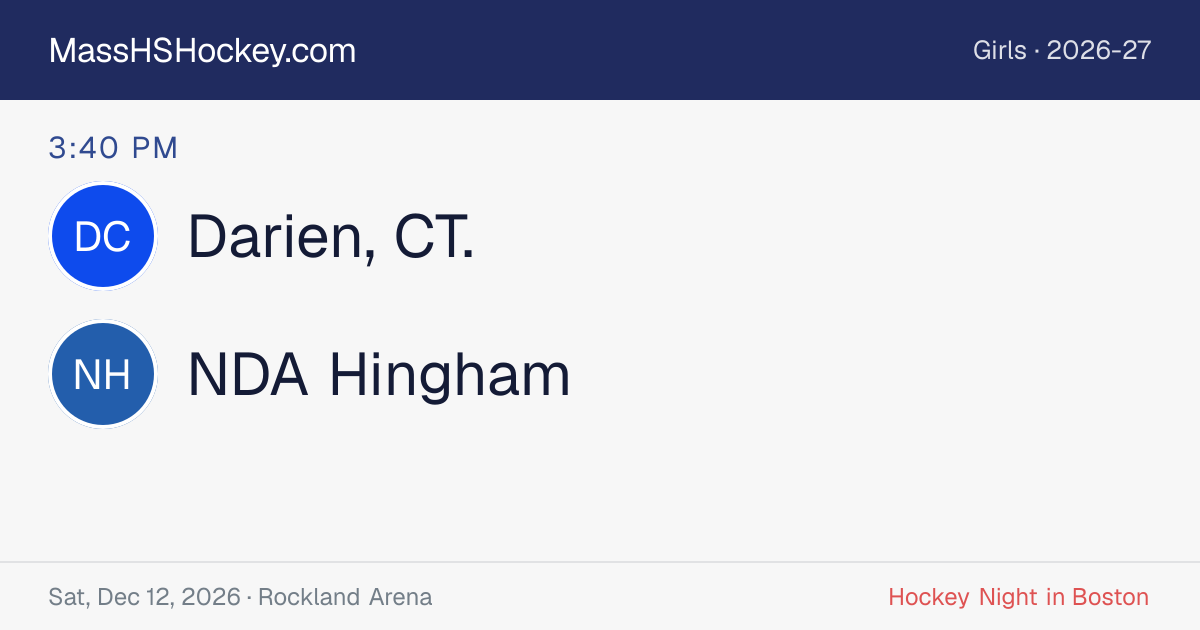 Darien, CT. at NDA Hingham score card