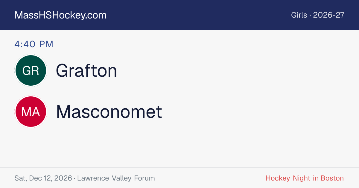 Grafton at Masconomet score card