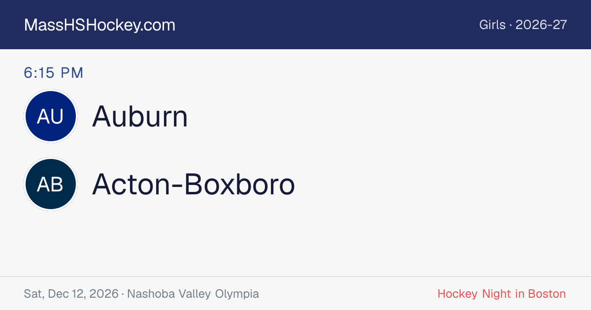 Auburn at Acton-Boxboro score card