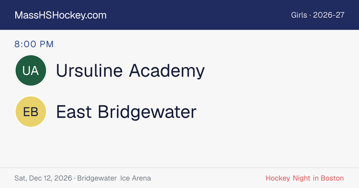 Ursuline Academy at East Bridgewater score card