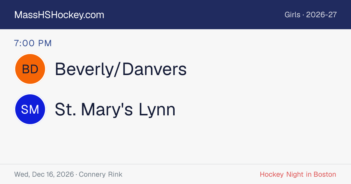 Beverly/Danvers at St. Mary's Lynn score card