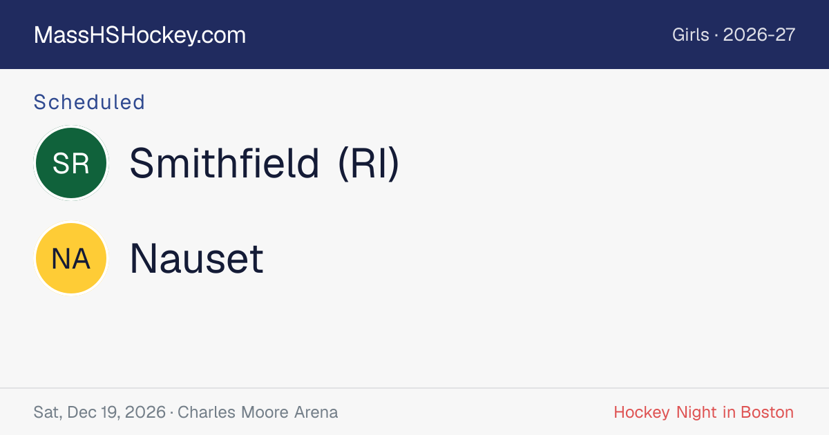 Smithfield (RI) at Nauset score card