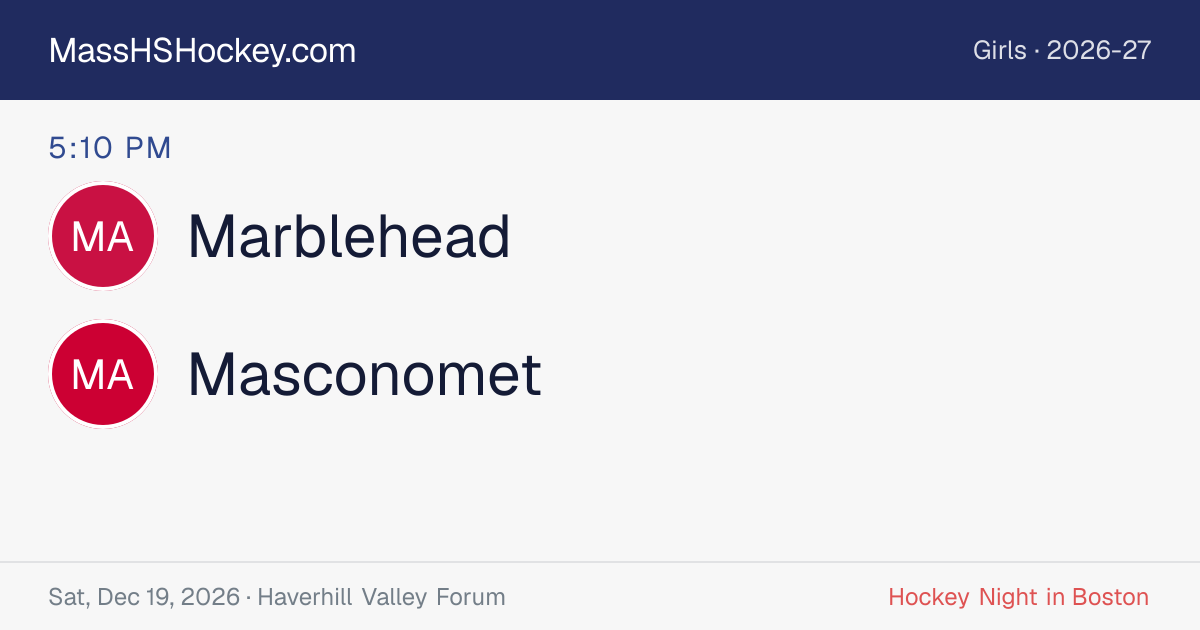 Marblehead at Masconomet score card