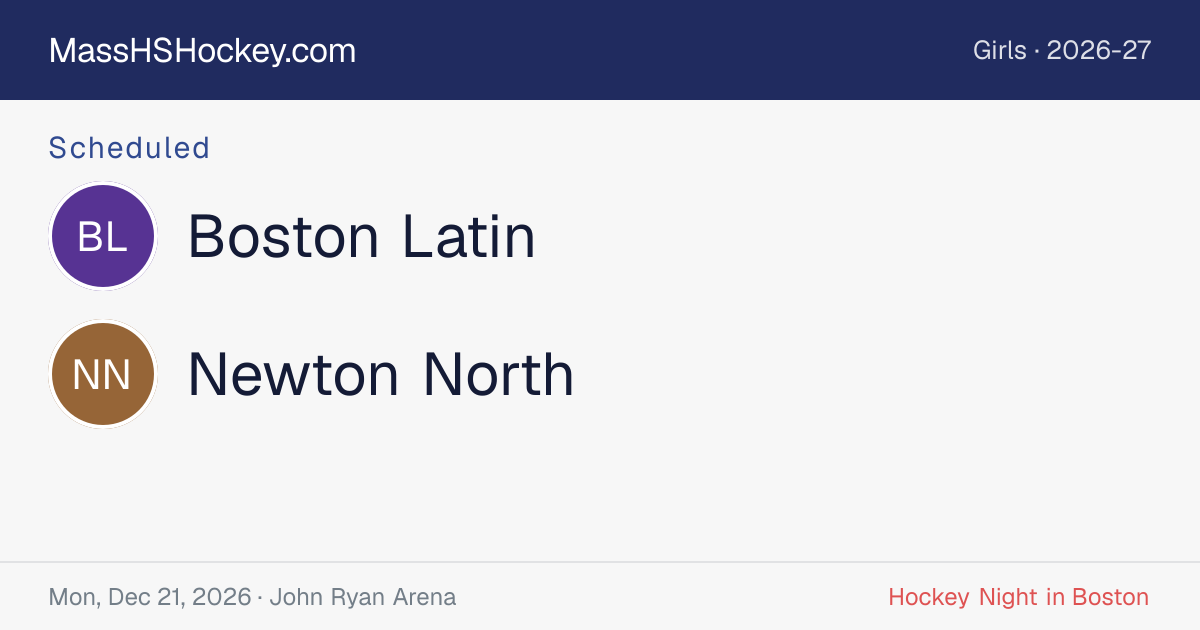Boston Latin at Newton North score card