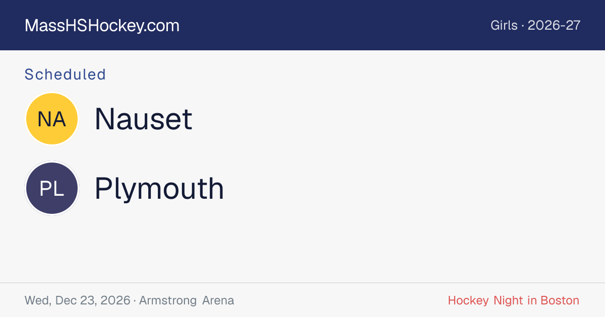Nauset at Plymouth score card