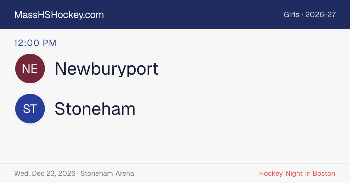 Newburyport at Stoneham score card