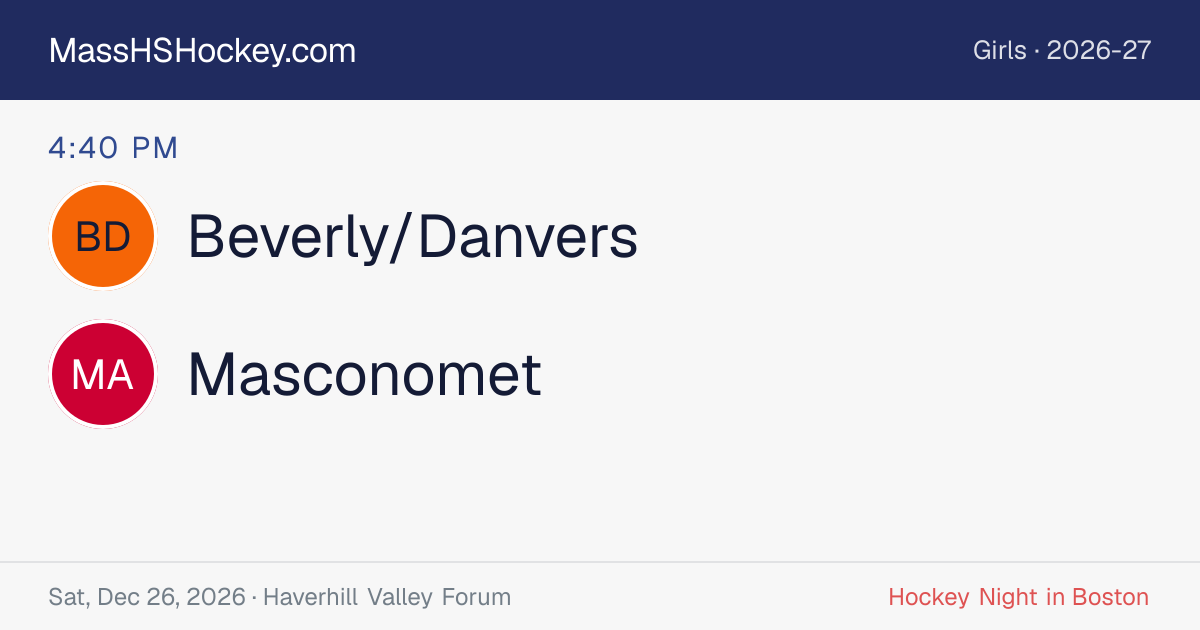 Beverly/Danvers at Masconomet score card