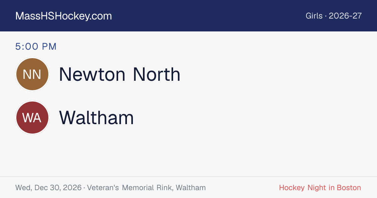 Newton North at Waltham score card