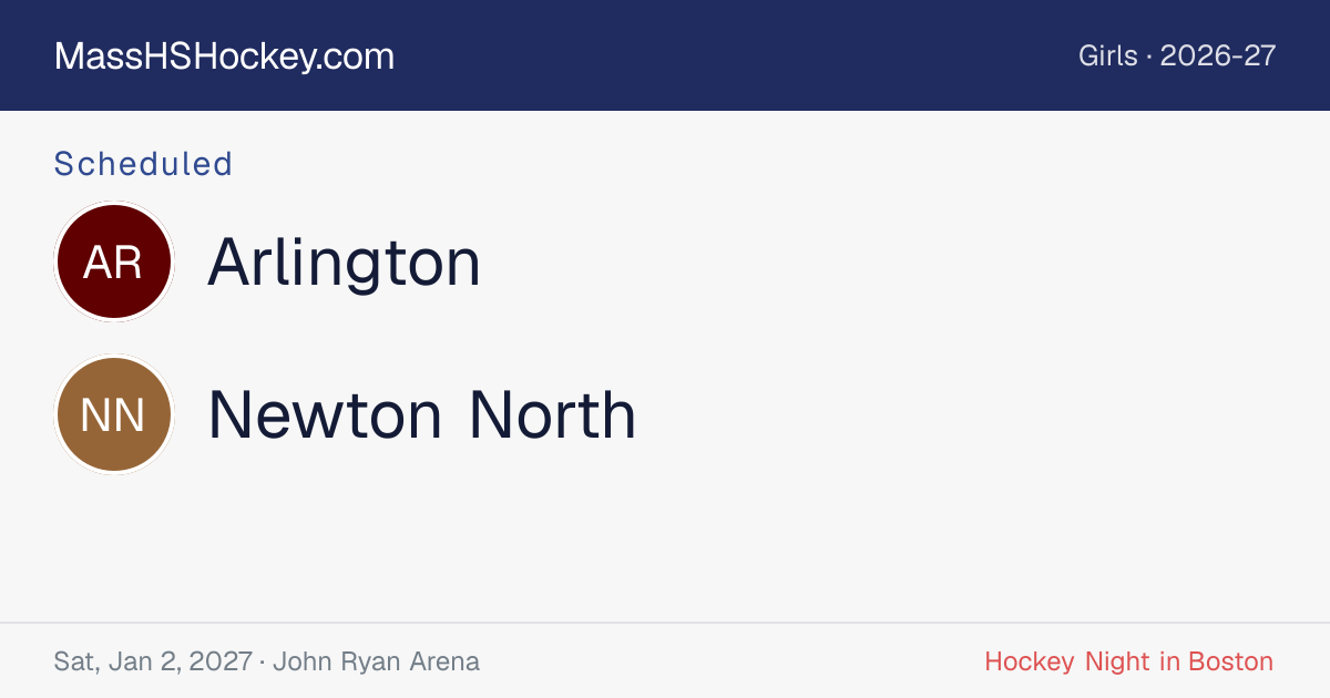 Arlington at Newton North score card