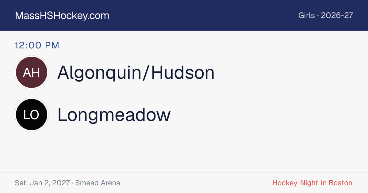 Algonquin/Hudson at Longmeadow score card