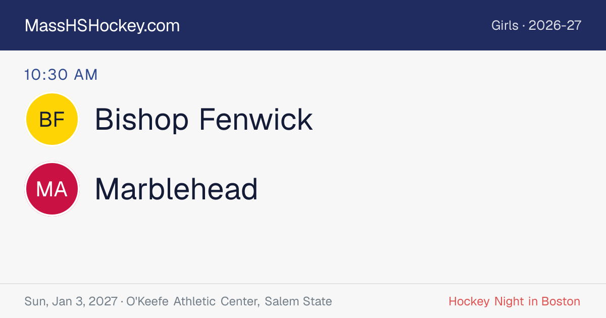 Bishop Fenwick at Marblehead score card