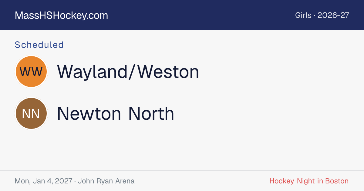 Wayland/Weston at Newton North score card