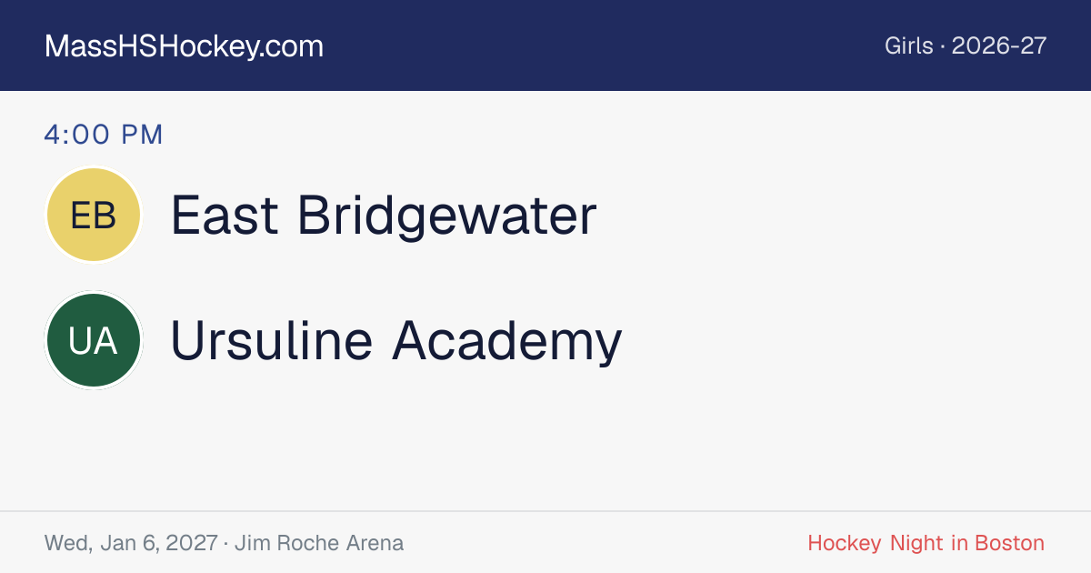 East Bridgewater at Ursuline Academy score card