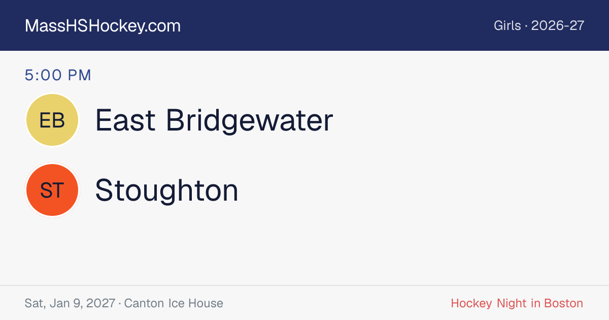 East Bridgewater at Stoughton score card