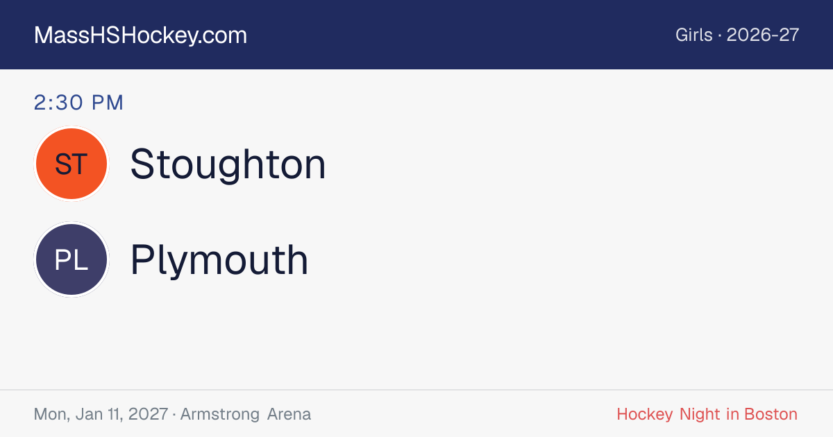 Stoughton at Plymouth score card