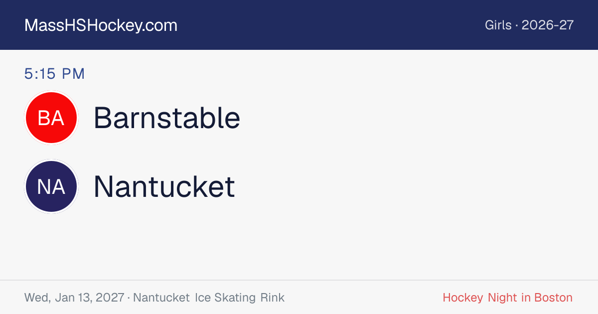 Barnstable at Nantucket score card