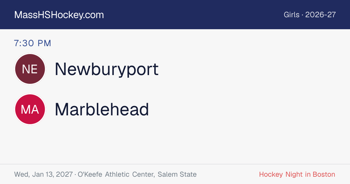 Newburyport at Marblehead score card