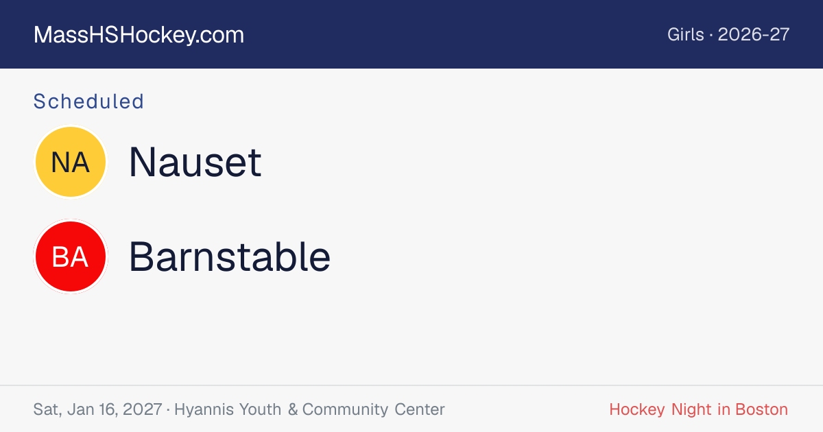 Nauset at Barnstable score card