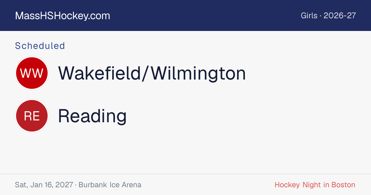 Wakefield/Wilmington at Reading score card