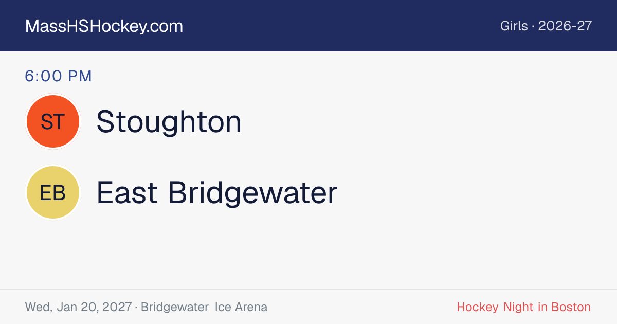 Stoughton at East Bridgewater score card