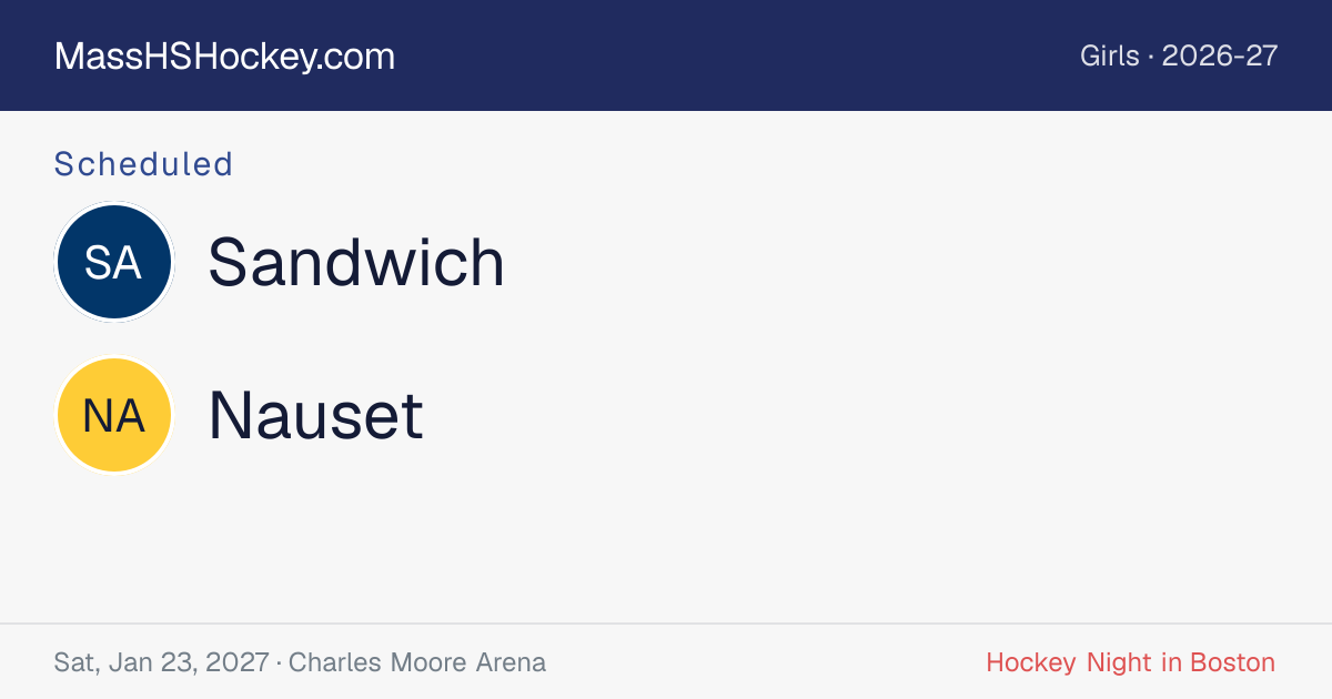 Sandwich at Nauset score card