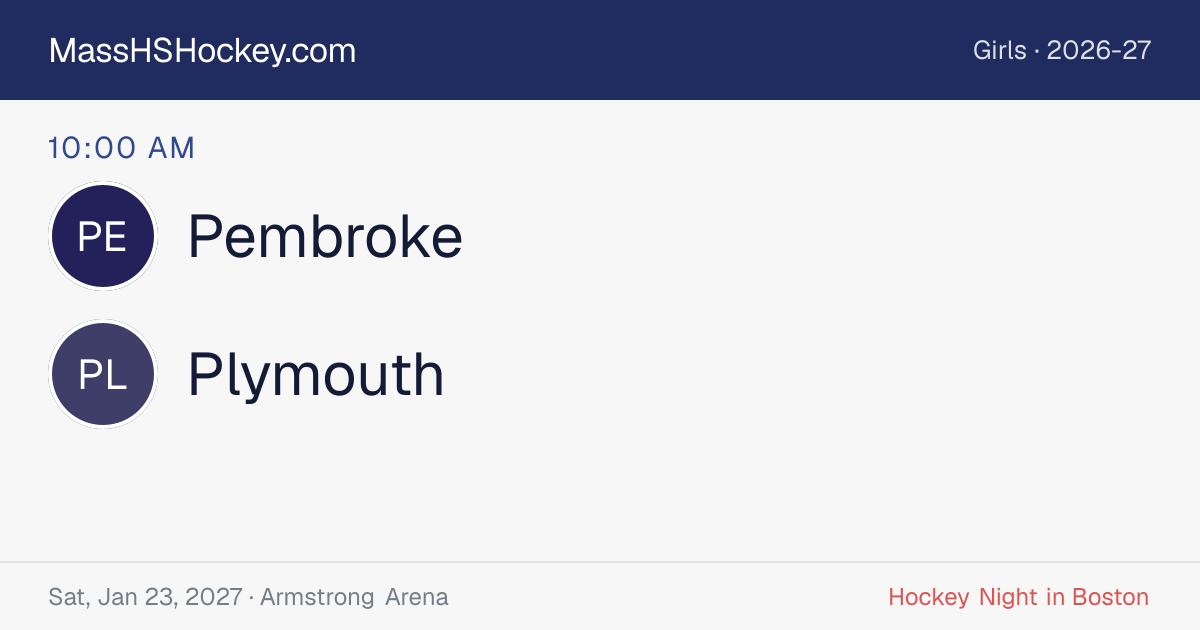 Pembroke at Plymouth score card