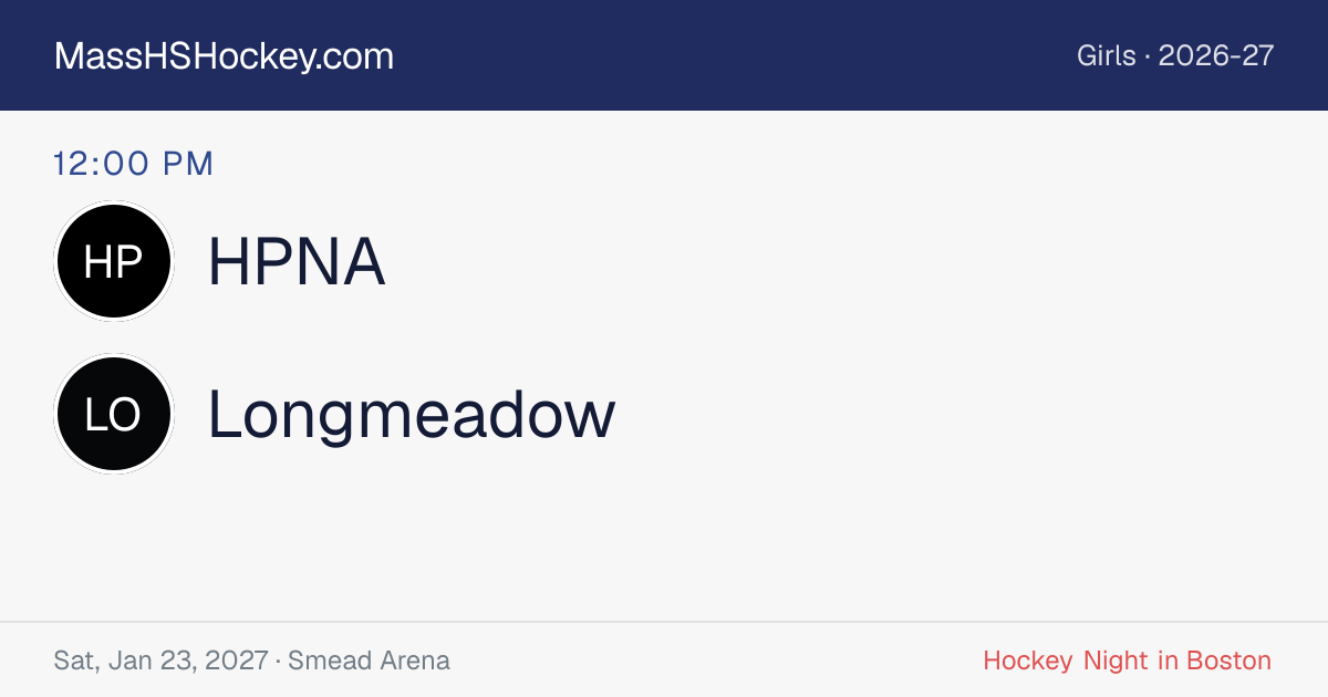 HPNA at Longmeadow score card