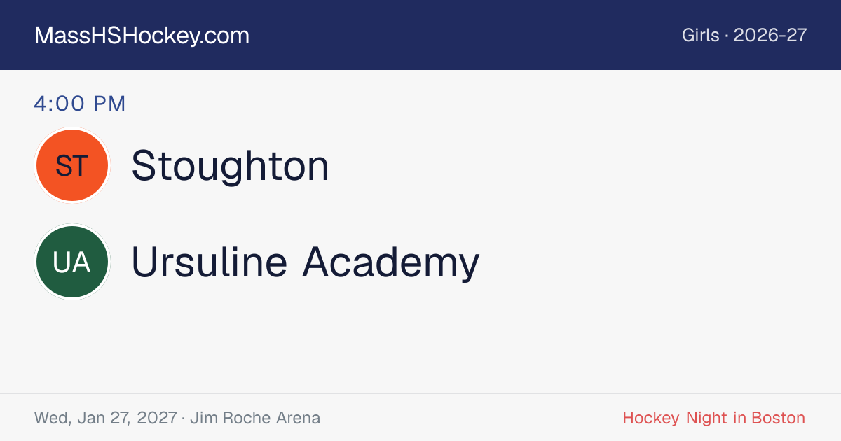 Stoughton at Ursuline Academy score card