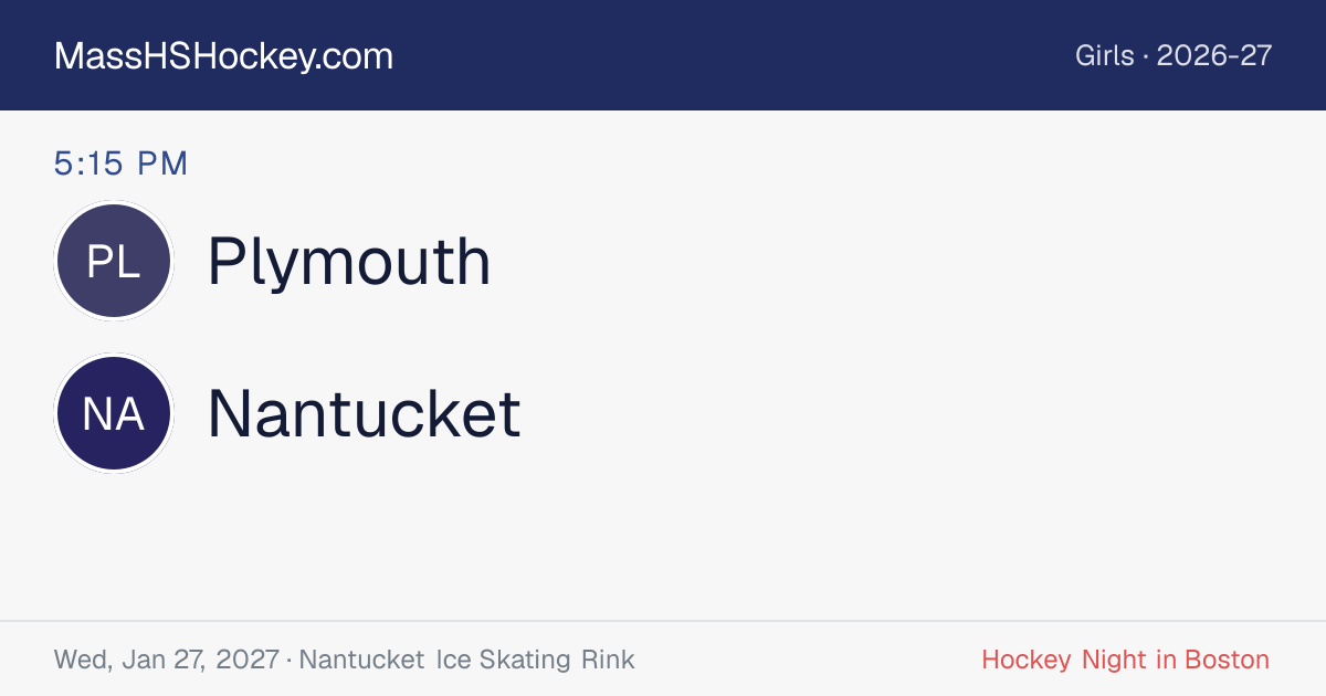 Plymouth at Nantucket score card