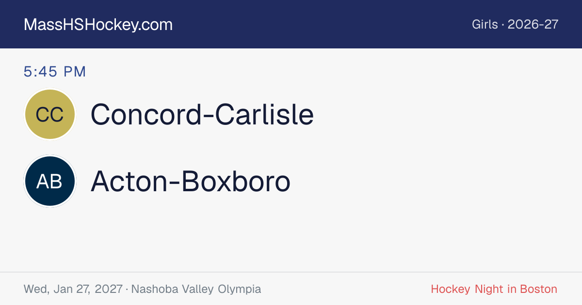 Concord-Carlisle at Acton-Boxboro score card