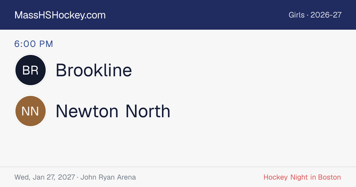 Brookline at Newton North score card