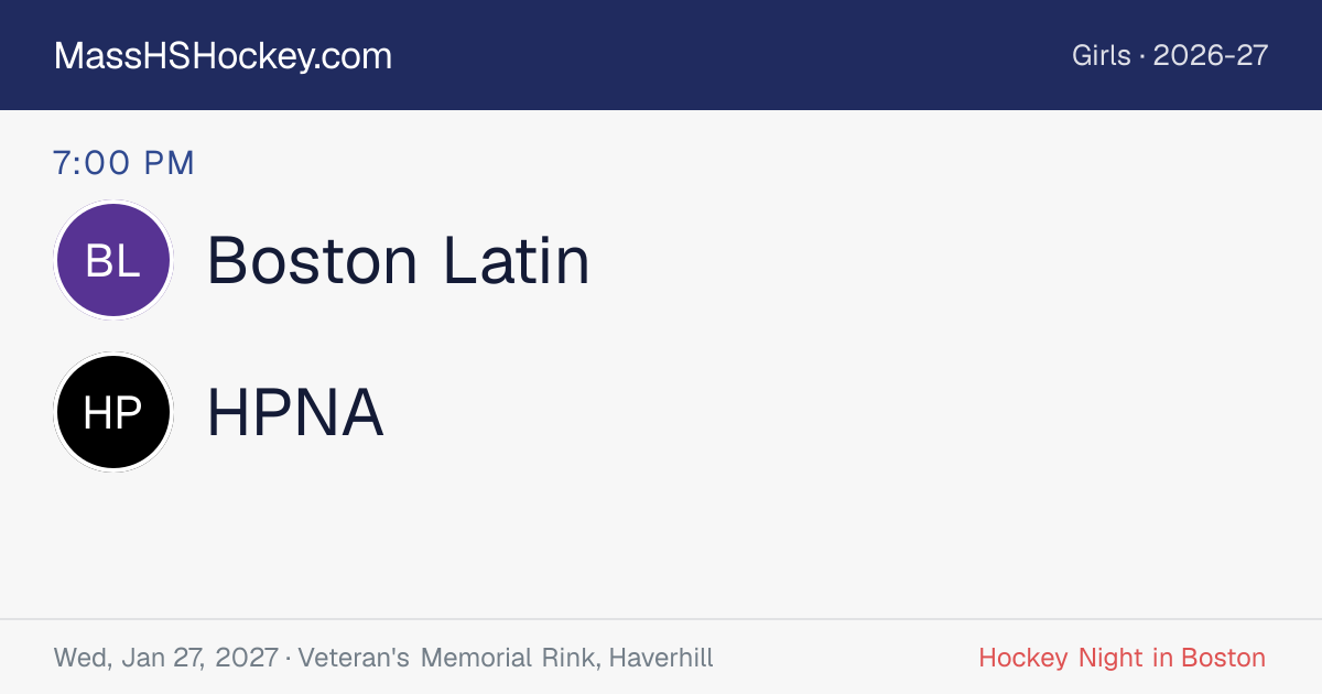 Boston Latin at HPNA score card