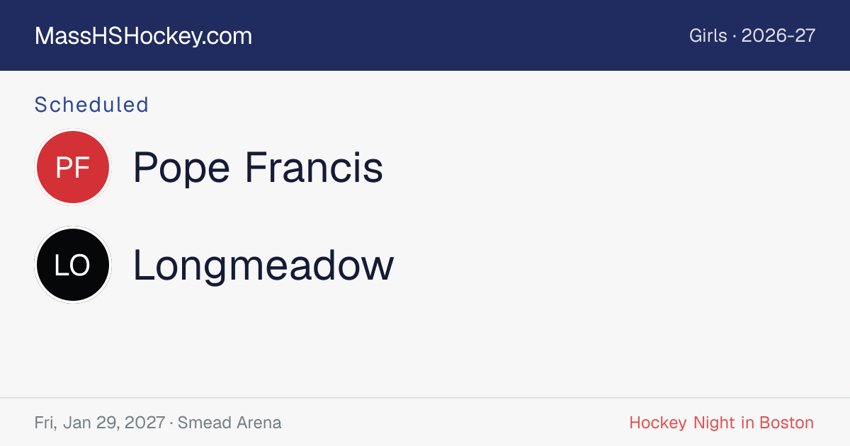 Pope Francis at Longmeadow score card