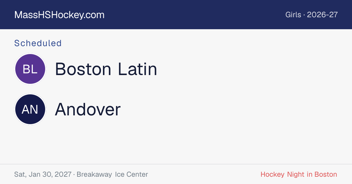 Boston Latin at Andover score card