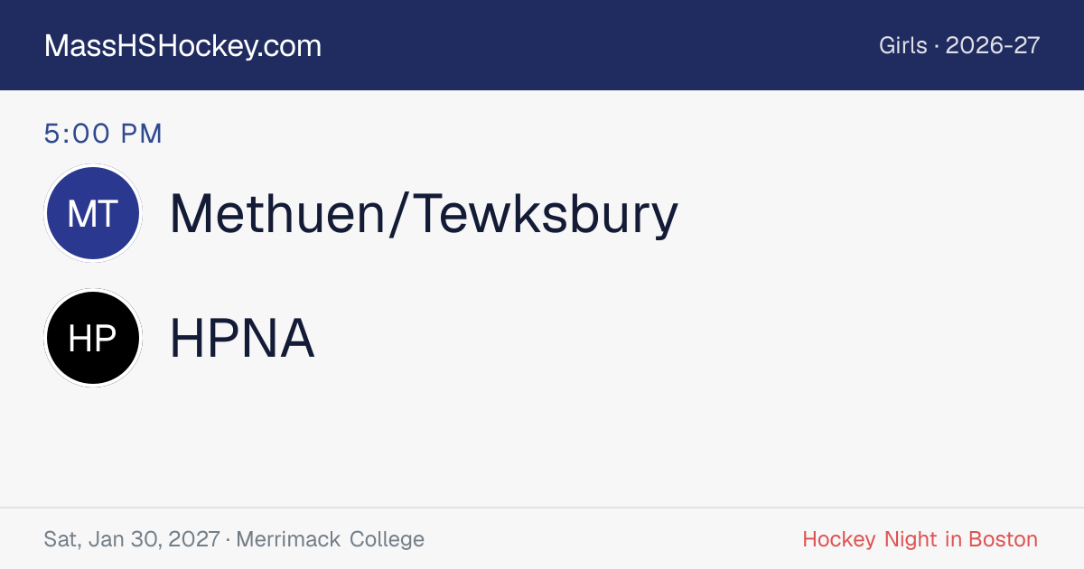 Methuen/Tewksbury at HPNA score card