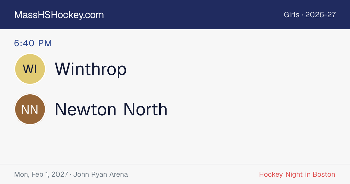 Winthrop at Newton North score card