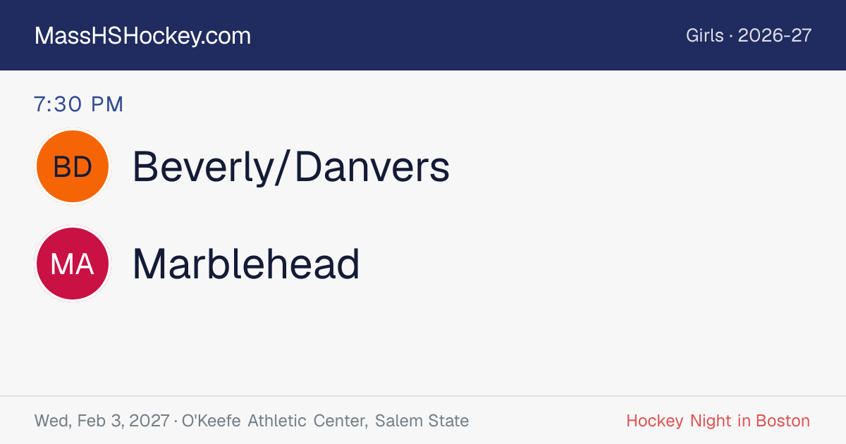 Beverly/Danvers at Marblehead score card