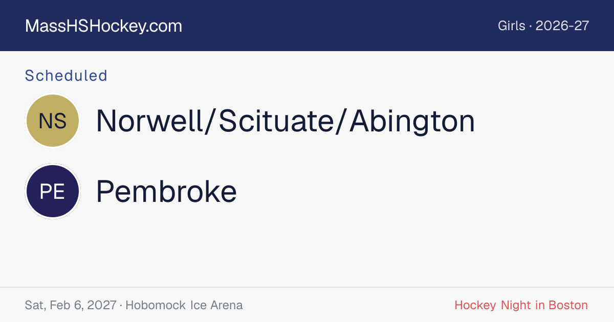 Norwell/Scituate/Abington at Pembroke score card