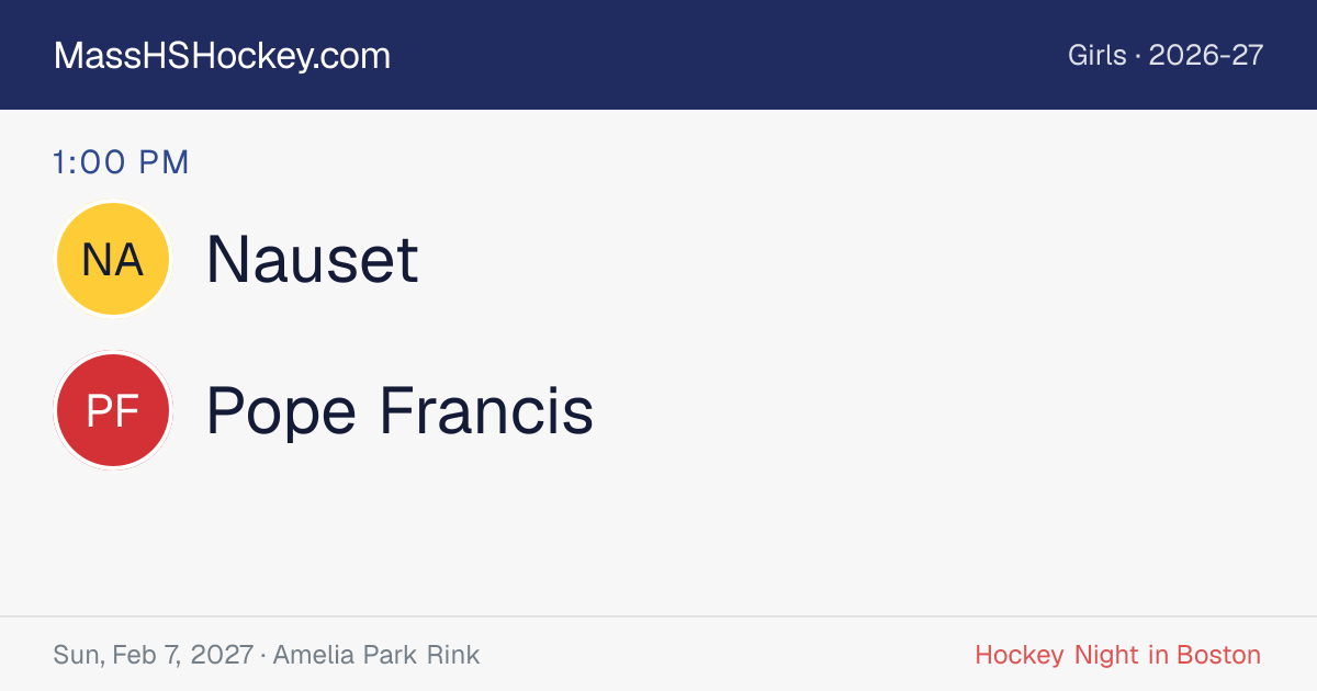 Nauset at Pope Francis score card