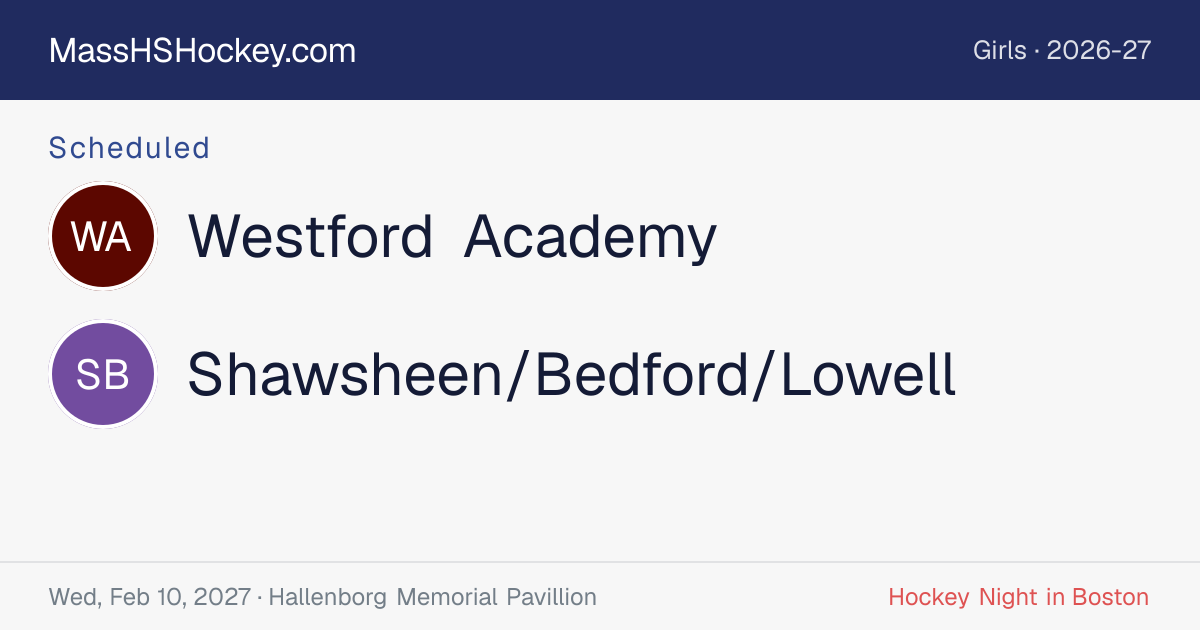 Westford Academy at Shawsheen/Bedford/Lowell score card